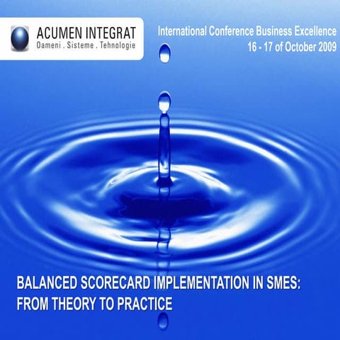 Balanced Scorecard implementation in SMEs: From theory to practice