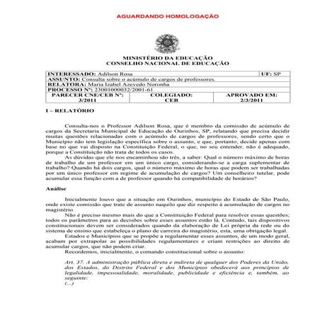 Acumulação professor cargos | PDF