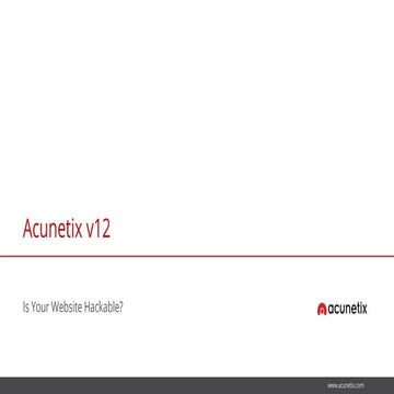 #Acunetix #product #presentation