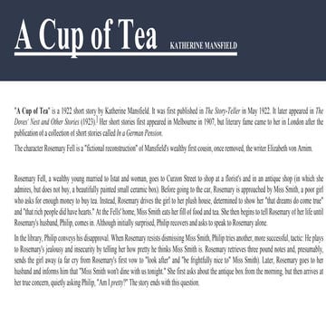 A Cup of Tea  KATHERINE MANSFIELD .pptx