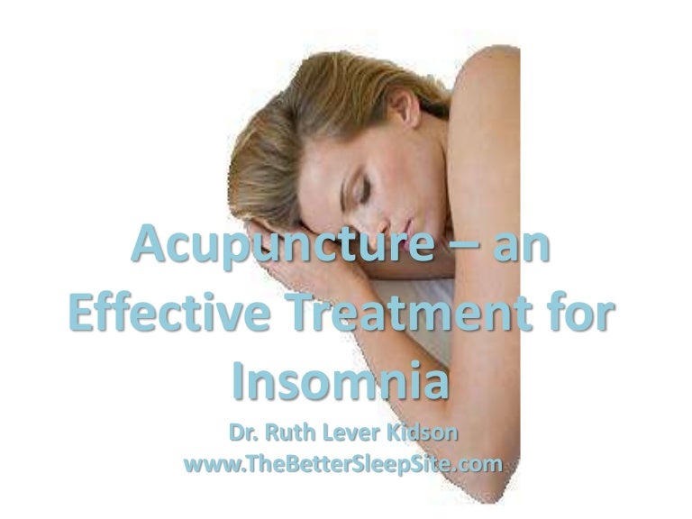 Acupuncture an effective treatment for insomnia