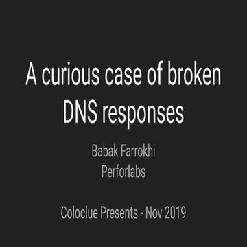 A curious case of broken DNS responses (Coloclue Presents - Nov 2019)