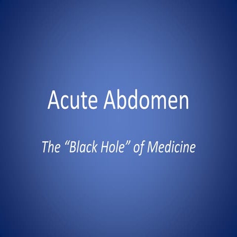Acute abdomen