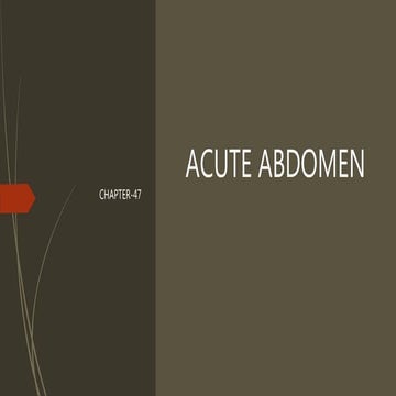 ACUTE ABDOMEN (SURGERY)