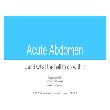 JUMC SSIG Acute Abdomen