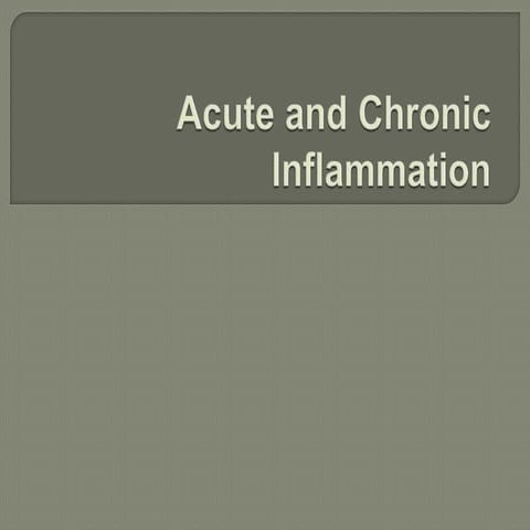 Acute and chronic inflammation