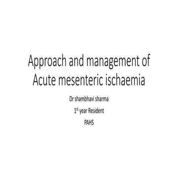 Acute and chronic mesenteric ischaemia(1)