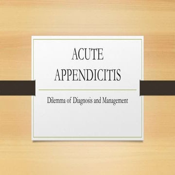 Acute appendicitis presentation