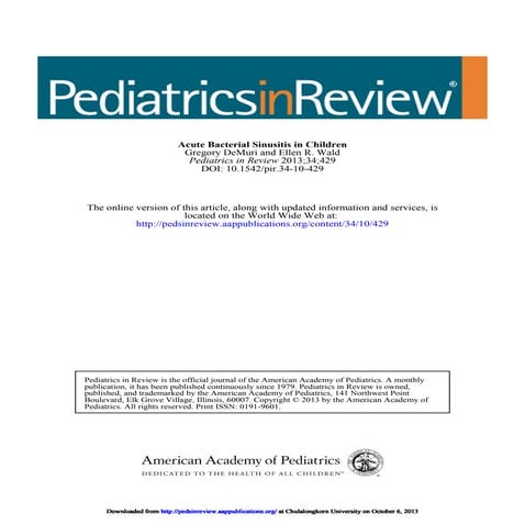 Acute bacterial sinusitis in children