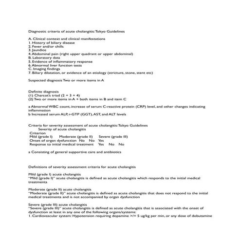 Acute cholangitis note