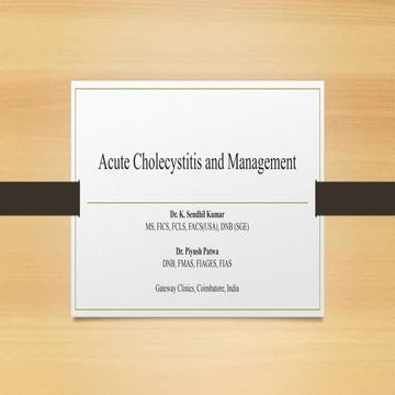 Acute cholecystitis and management