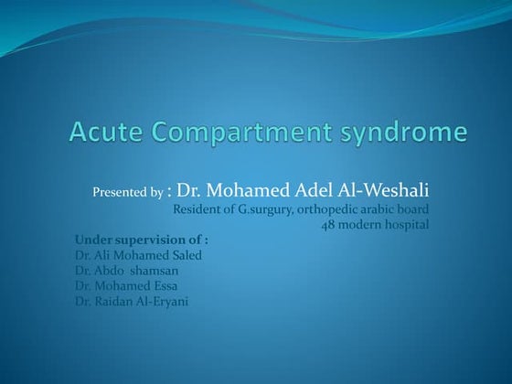 Compartment syndrome | PPT