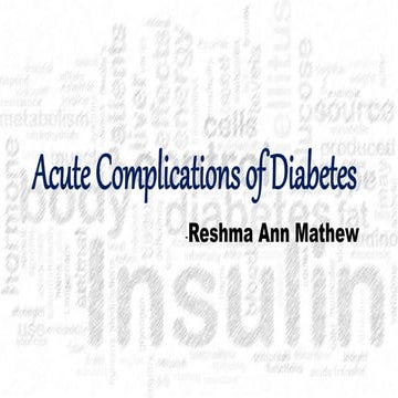 Acute Complications of Diabetes Mellitus