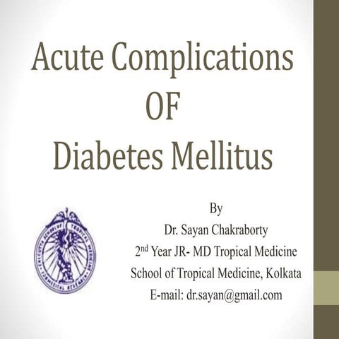 Acute complications of Diabetes Mellitus | PPT