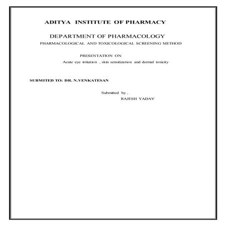 Acute eye irritation(1)