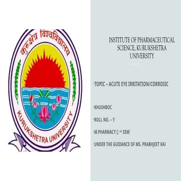acute eye irritation studies as per OECD guidelines