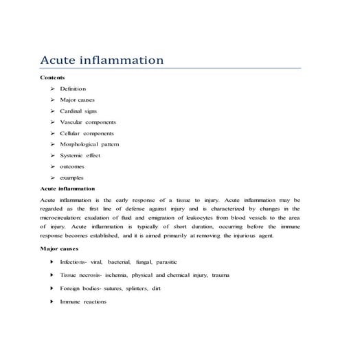 Acute inflammation