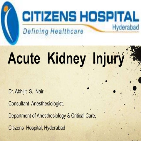 Acute kidney injury: Perioperative implications