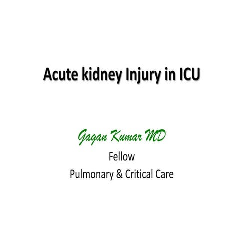 Acute kidney injury and urine output in ICU | PPTX