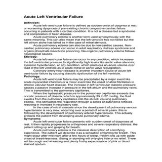 Acute Left Ventricular Failure
