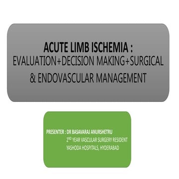 Acute limb ischemia