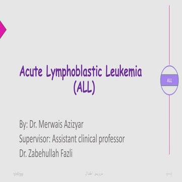 Acute lymphoblastic leukemia PPT, PDF