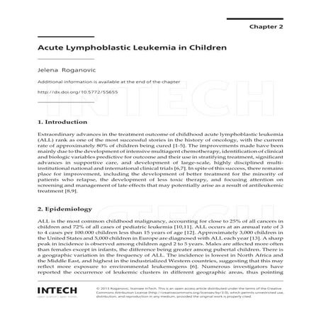 Acute Lymphoblastic Leukaemia (ALL) in Children | PPT