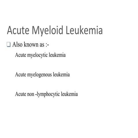 Acute myeloid leukemia | PDF