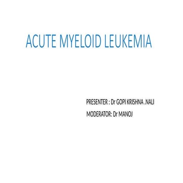 ACUTE MYELOID LEUKEMIA IN CHILDREN- Etiology, Diagnosis and Management ...
