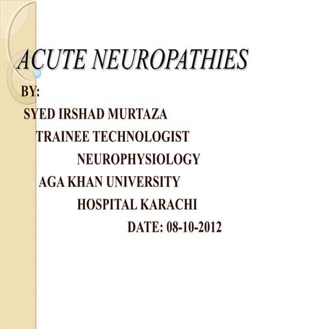 GBS Acute Polyneuropathies (GBS)
