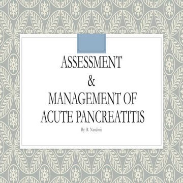 Acute pancreatitis