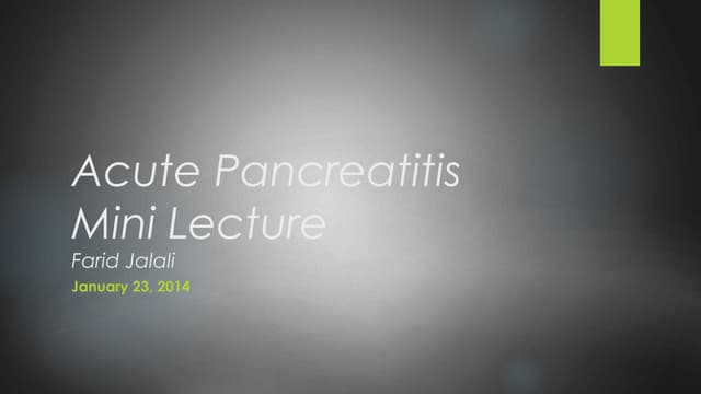 Acute pancreatitis