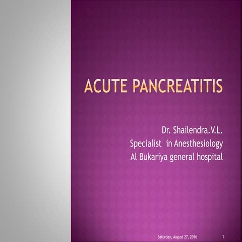 Acute pancreatitis