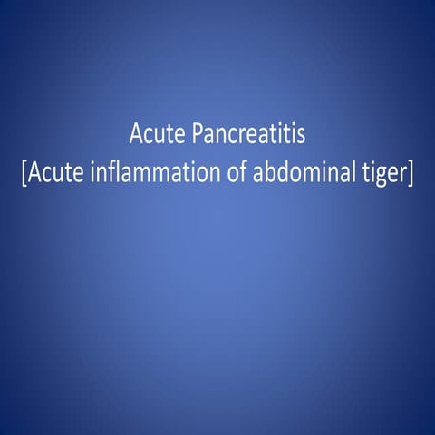 Acute pancreatitis