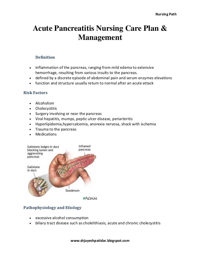 Nursing Care Plan For Acute Pancreatitis