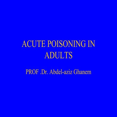Acute poisoning