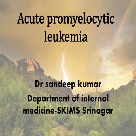 Acute promyelocytic leukemia NCCN LATEST 2014 Guidelines