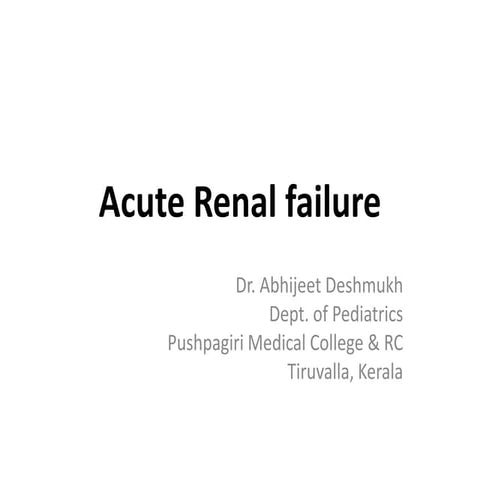 Acute renal failure in children
