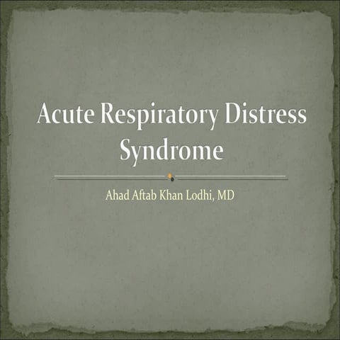 Acute respiratory distress syndrome