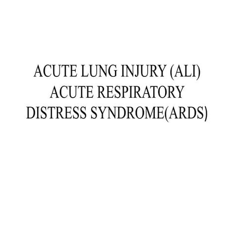 Acute respiratory distress syndrome