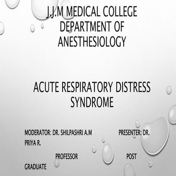 Acute Respiratory Distress Syndrome