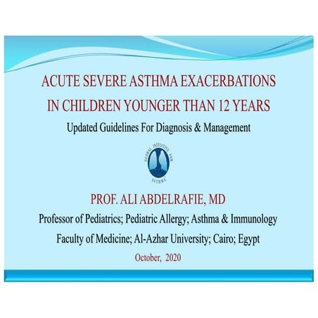Acute severe asthma exacerbations in children younger than 12 years