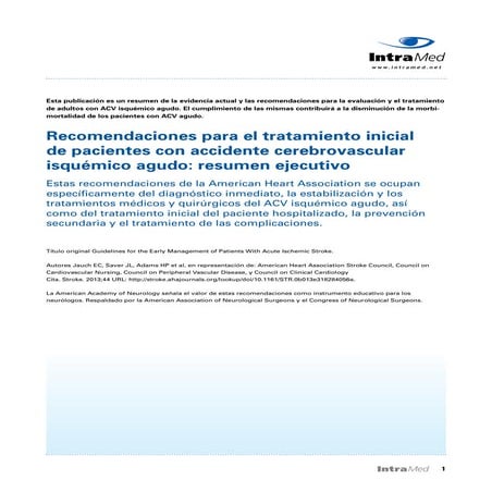 Acv actual recomendaciones. 2014