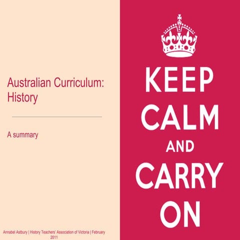 Australian Curriculum (History F-10) Summary