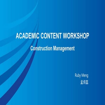 The Roles in a Project for Construction Management | PPTX