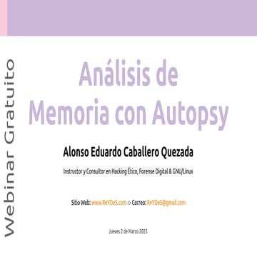 Webinar Gratuito: Análisis de Memoria con Autopsy