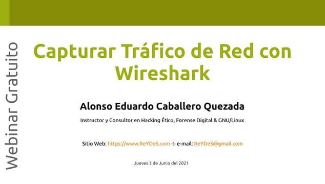 Webinar Gratuito: Capturar Tráfico de Red con Wireshark