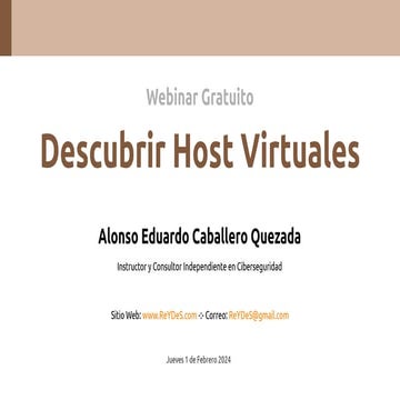 Webinar Gratuito: "Descubrir Host Virtuales"