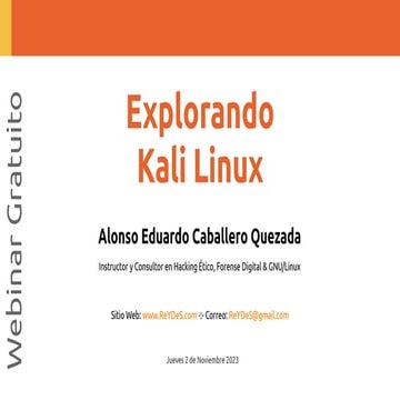 Webinar Gratuito: "Explorando Kali Linux"