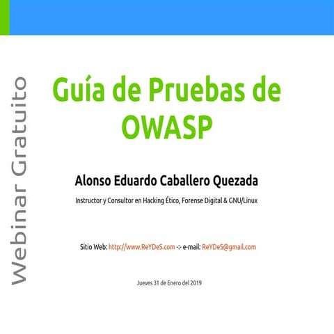 Webinar Gratuito: Guía de Pruebas de OWASP